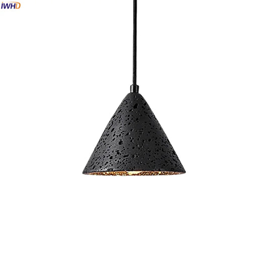 DecorBites™ Black Travertine LED Pendant Light - American Vintage Interior Lighting for Living Room