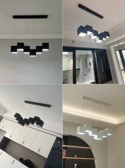 Lámparas colgantes geométricas DecorBites™ para comedor: Diseño moderno para mesas de bar y oficina