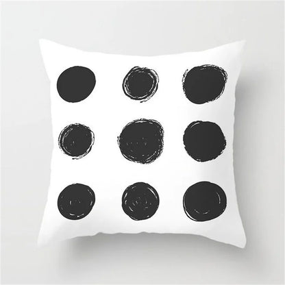 DecorBites™ Heart Stripe Pillow Cases | Black & White Polyester Cushion Covers