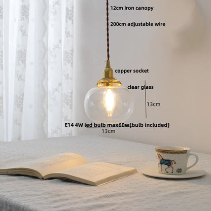 DecorBites™ Glass LED Pendant Lamp, Modern Nordic Style, Adjustable 2m Wire, Copper Socket