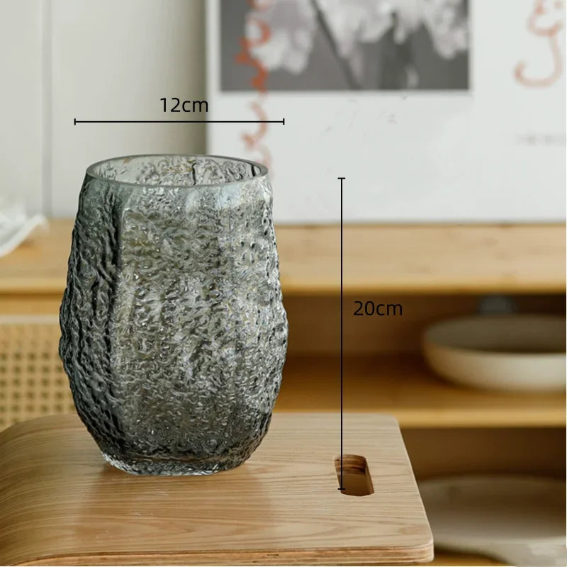 Jarrón de vidrio transparente verde DecorBites™ para arreglos florales y decoración del hogar