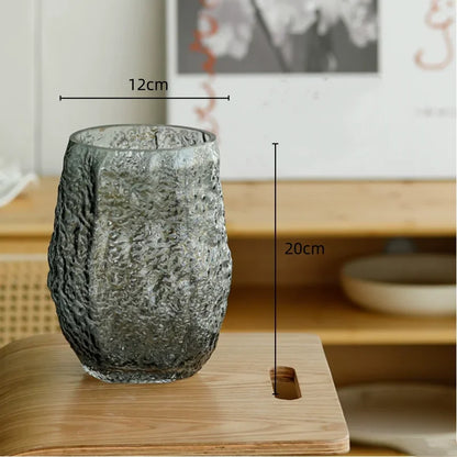 Jarrón de vidrio transparente verde DecorBites™ para arreglos florales y decoración del hogar