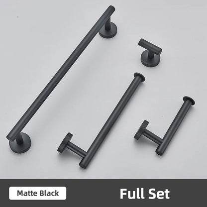 DecorBites™ Brushed Gold Bathroom Accessories Set: Towel Rail, Paper Holder, Hook, Stainless Steel