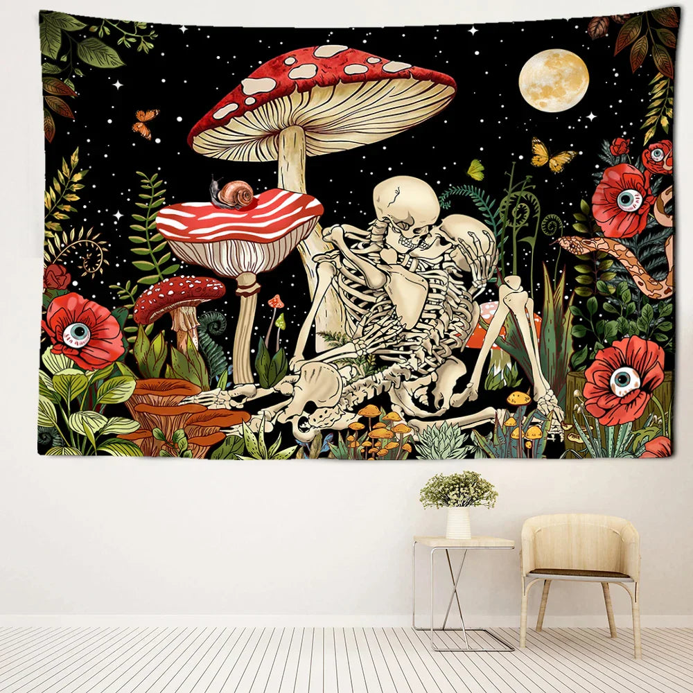 Decobites Psychedelic Witchcraft Tapestry Wall Hanging for Aesthetic Hippie Room Decor