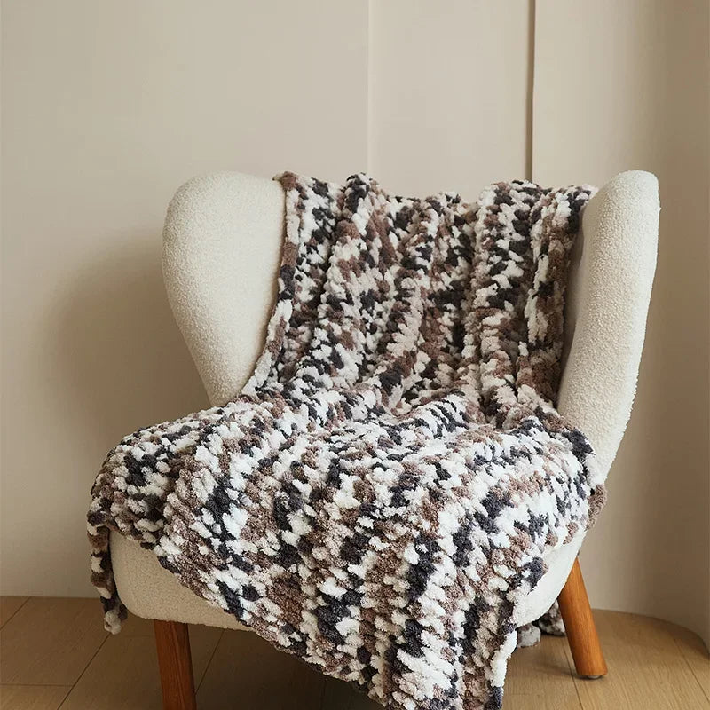 Decobites Knitted Jacquard Blanket Throw 130x160cm 1400g