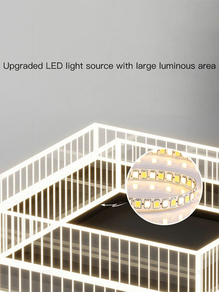 Lámpara de techo tipo araña LED negra DecorBites™ de acrílico: Iluminación moderna y lujosa para el hogar y la oficina