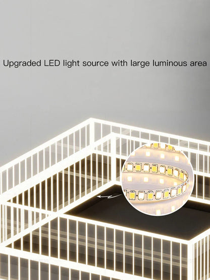 Lámpara de techo tipo araña LED negra DecorBites™ de acrílico: Iluminación moderna y lujosa para el hogar y la oficina