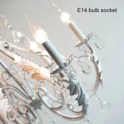 DecorBites™ Iron Crystal Chandelier for Living Room Dining Bedroom Clothing Store Lighting