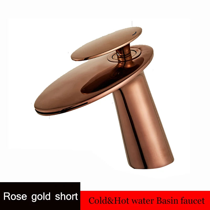 Waterfall Basin Faucet Black Bathroom