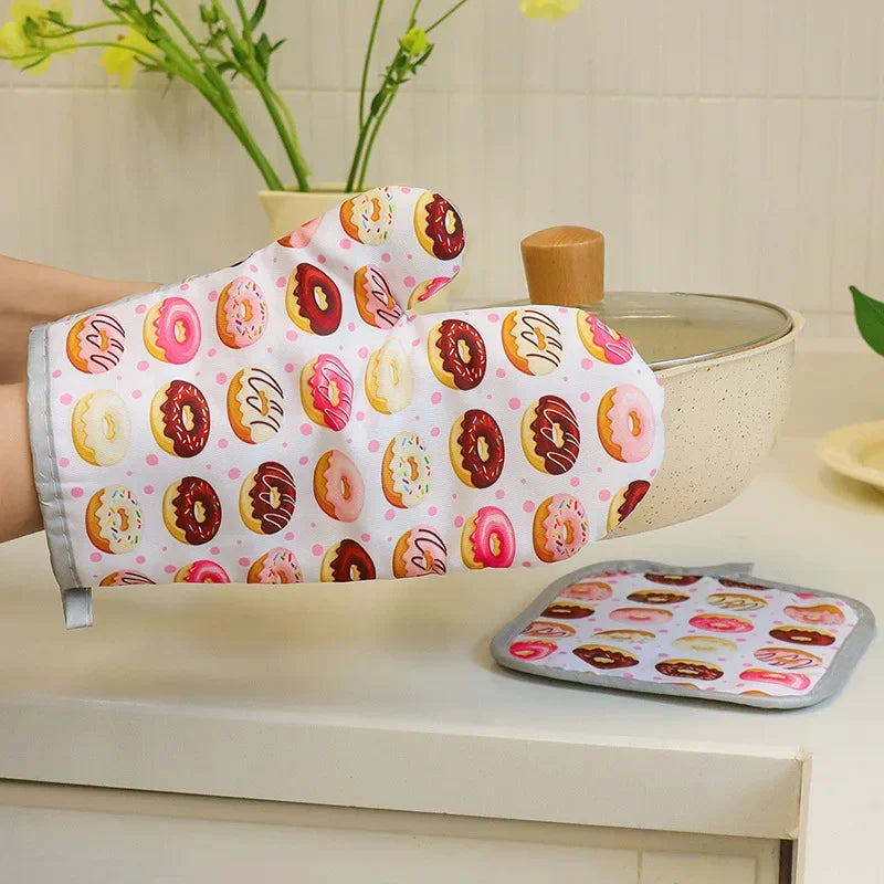 قفازات DecorBites™ القطنية المقاومة للحرارة للاستخدام في الميكروويف لخبز المطبخ وسلامته