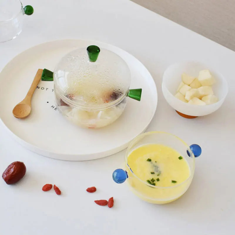 DecorBites™ Glass Bowl Set: Multifunctional Food Storage, Salad, Dessert Bowl, Simmer Pot, Stew Bowls