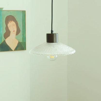 DecorBites™ Japan Style Wood LED Pendant Light Fixture Clear Glass Adjustable Hanging Lamp