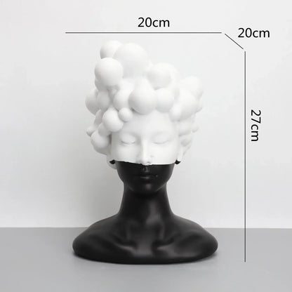 ديكوربايتس™ تمثال امرأة تجريدية منحوتة من الراتنج ديكور منزلي تمثال رأس إنسان