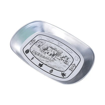 DecorBites™ Christmas Fruit Tray Santa Claus Snowman Print Decorative Plate