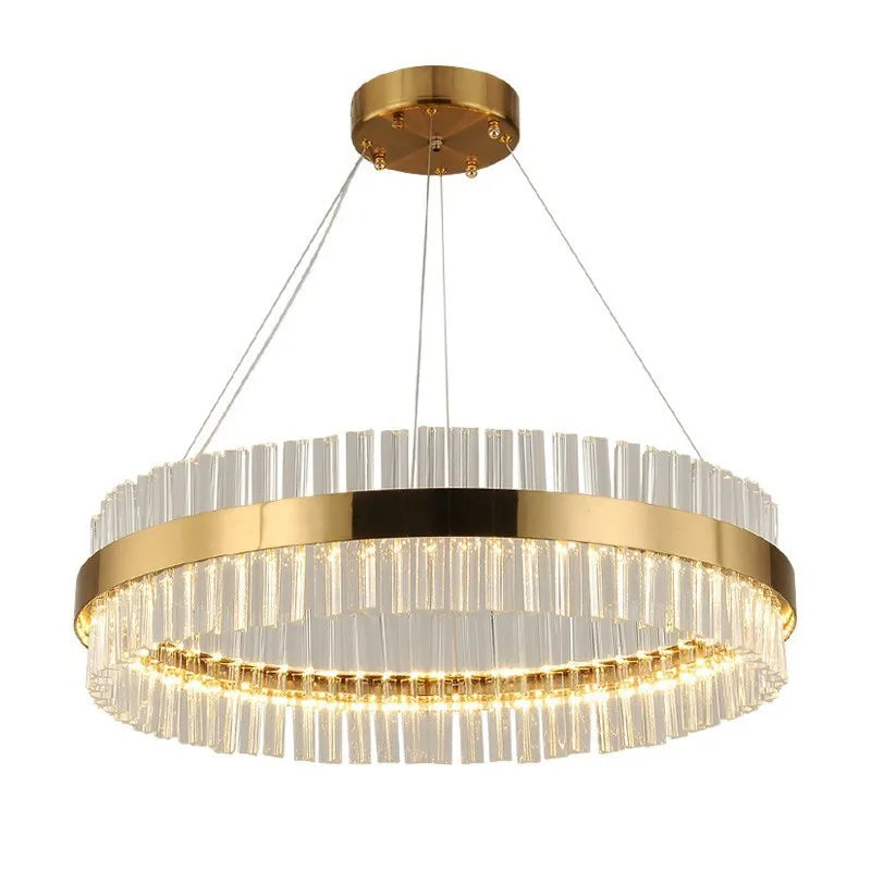 DecorBites™ Gold Crystal Chandelier: Modern LED Luxury Lighting for Dining Living Bedroom