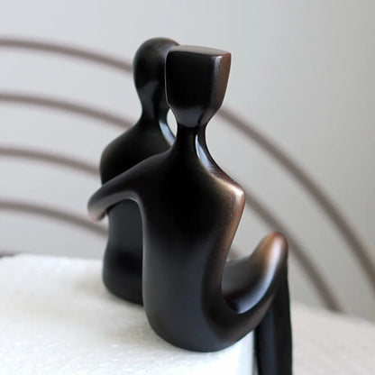 DecorBites™ Elegant Resin Couple Sculptures: Modern Art Statues for Desk Decor & Anniversary Gift