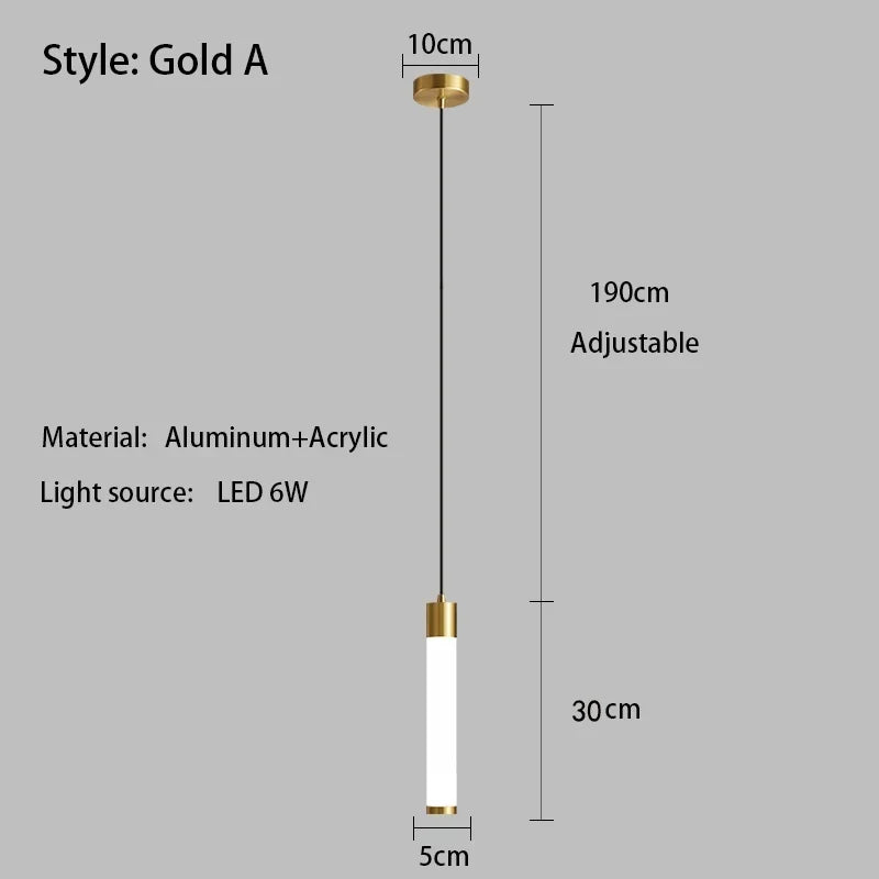 Minimalist White Linear Pendant Light In Aluminum