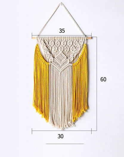 Decobites Colorful Cotton Macrame Wall Hanging Tapestry for Nordic Modern Living Room Decor