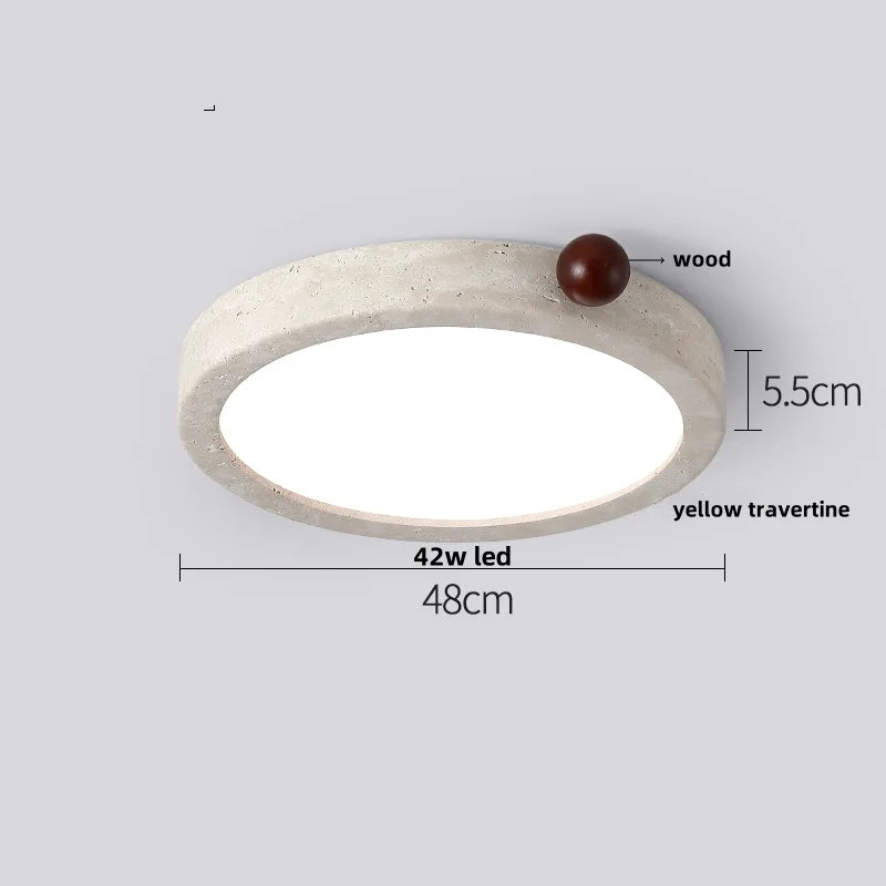 DecorBites™ LED Ceiling Light Fixture Yellow Stone White PE Shade Plafond Lamp