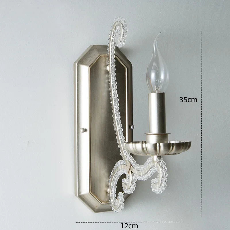 DecorBites™ Crystal LED Chandelier: French Living Room Retro E14 Pendant Light for Home Decor