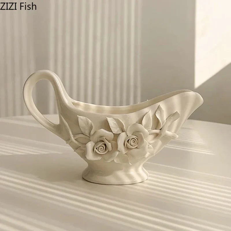 DecorBites™ Camellia Flower Ceramic Tissue Box - Modern Home Decor