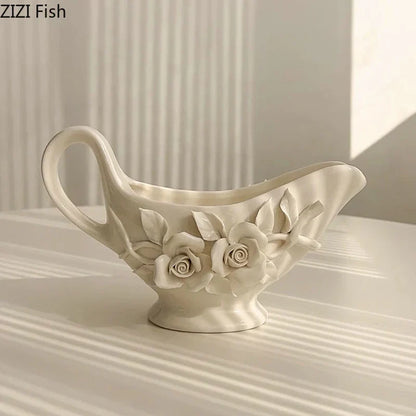 DecorBites™ Camellia Flower Ceramic Tissue Box - Modern Home Decor