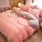 Decobites Winter Flower Printed Coral Fleece Duvet Cover 240X220