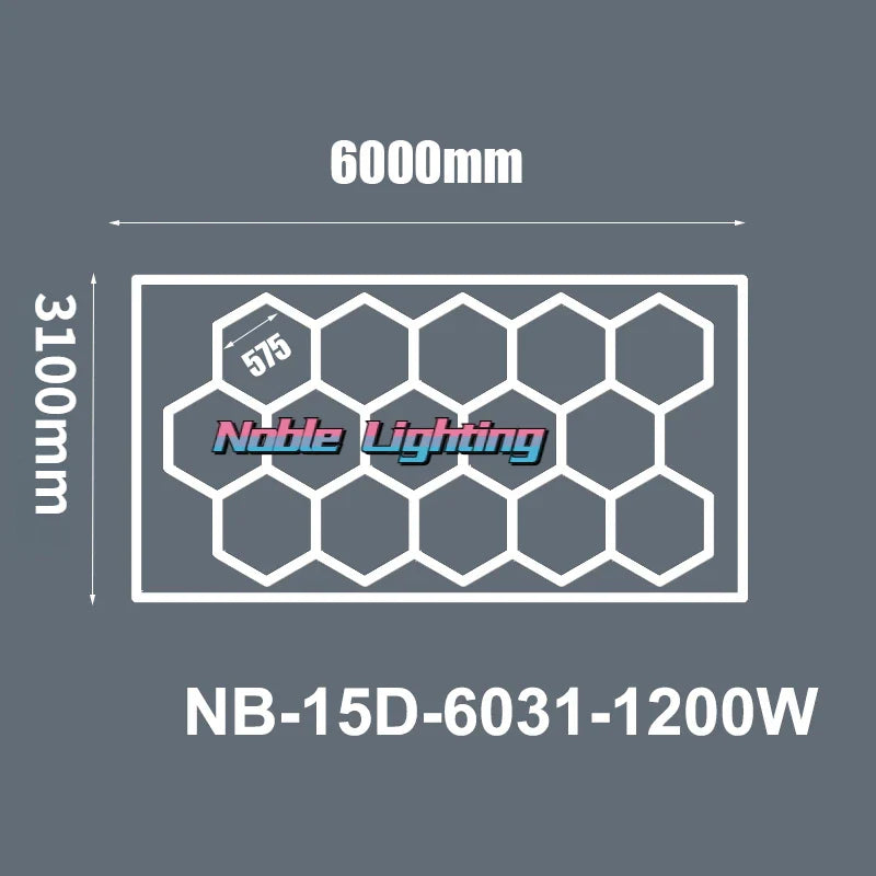 DecorBites™ 6500K LED Hexagrid System for Workshop, Gym, Studio - 2 Year Warranty