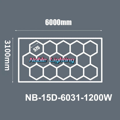 DecorBites™ 6500K LED Hexagrid System for Workshop, Gym, Studio - 2 Year Warranty