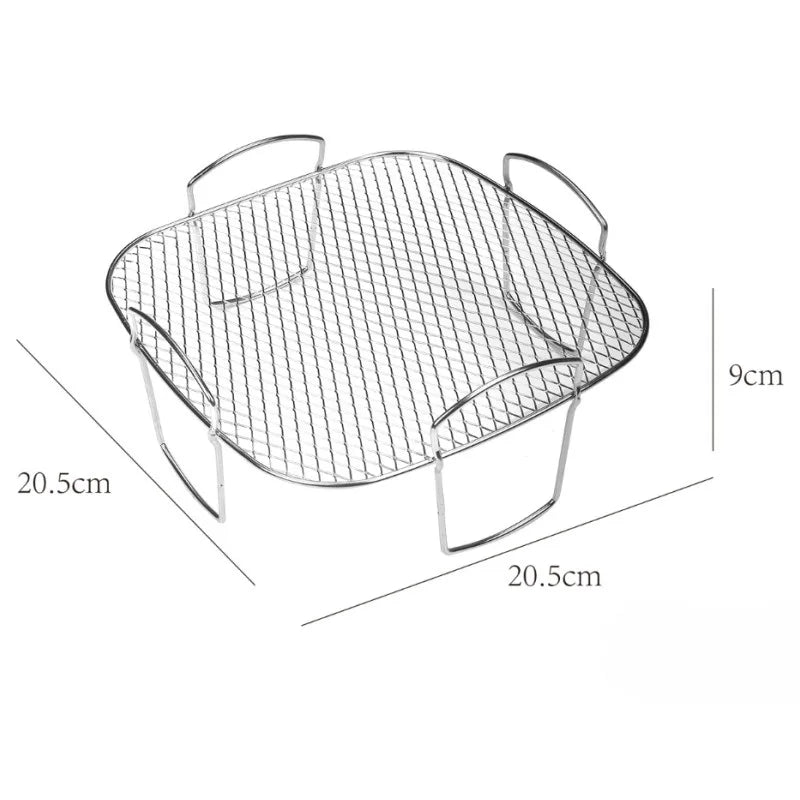 رف تجفيف من الفولاذ المقاوم للصدأ لمقلاة الهواء DecorBites™ مع طبقة للطهي والخبز