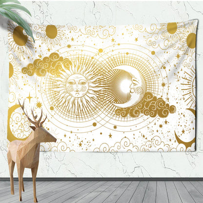 Decobites Sun Moon Tarot Tapestry: Mystical Abstract Art for Home Decor