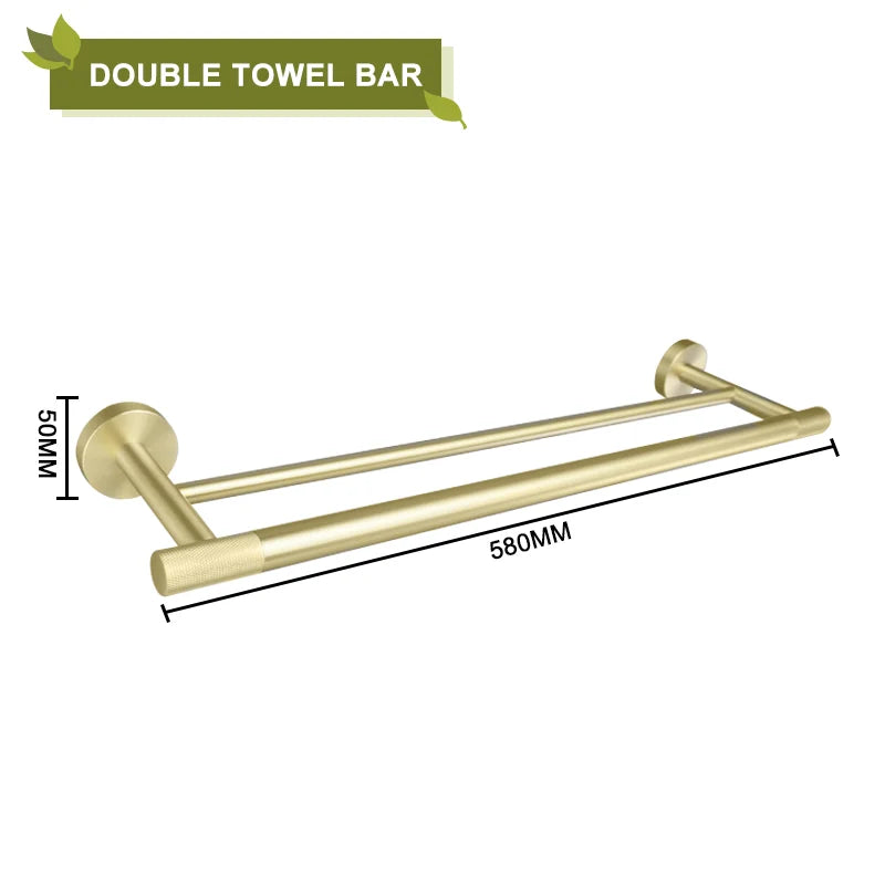 DecorBites™ Brushed Gold Bathroom Accessories Set