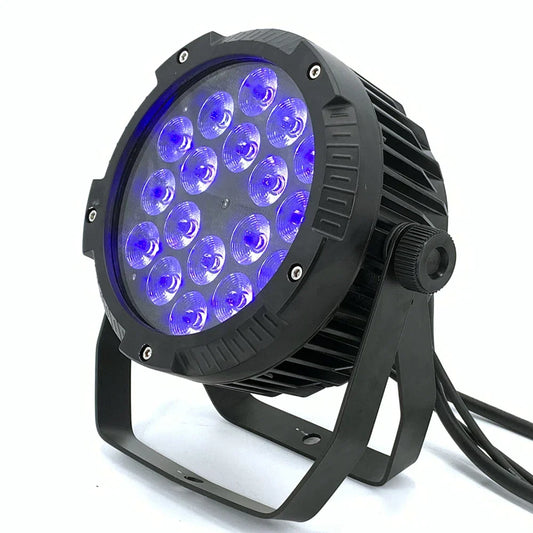 DecorBites™ Focos LED PAR RGBWA UV 6 en 1 de 18x18 W para DJ, con control DMX512 para escenarios y discotecas.