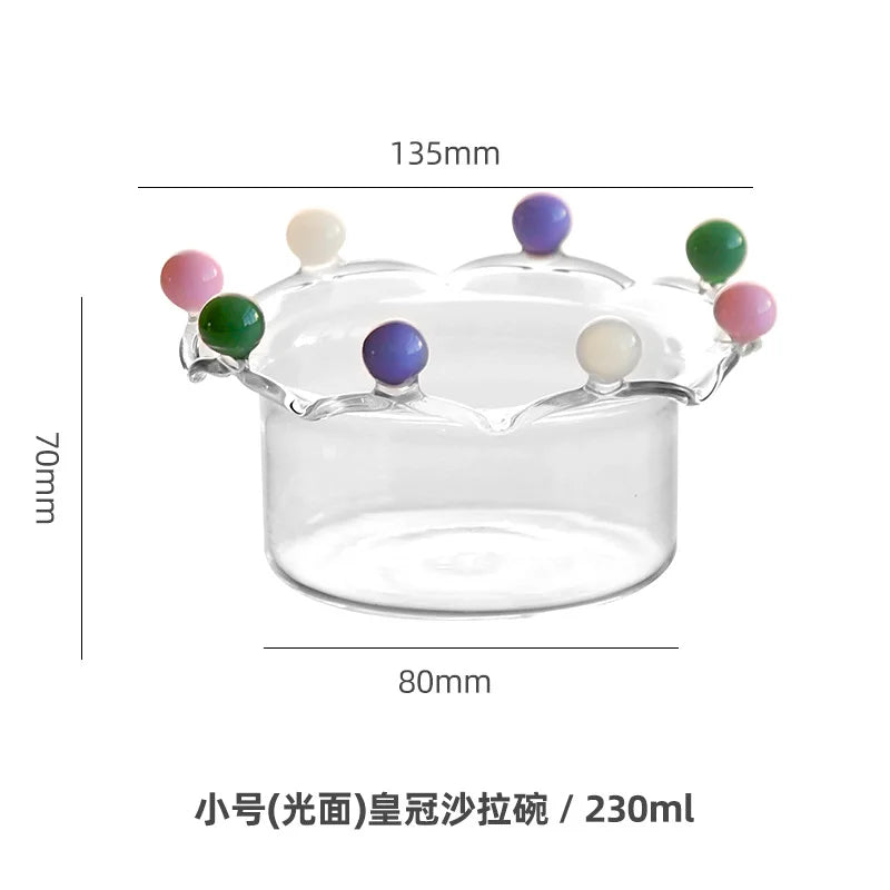 DecorBites™ Clear Glass Fruit Bowl Plate Snack Dish Cake Dessert Cup Large Capacity