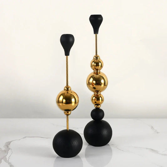 DecorBites™ Golden Stainless Steel Candle Holder for Wedding Decor