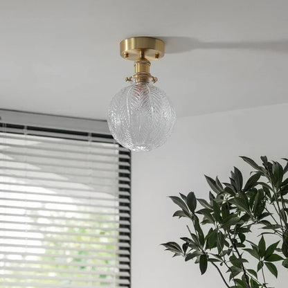 DecorBites™ Glass LED Ceiling Light for Living Room, Modern Copper Canopy, Nordic Style Fixtures