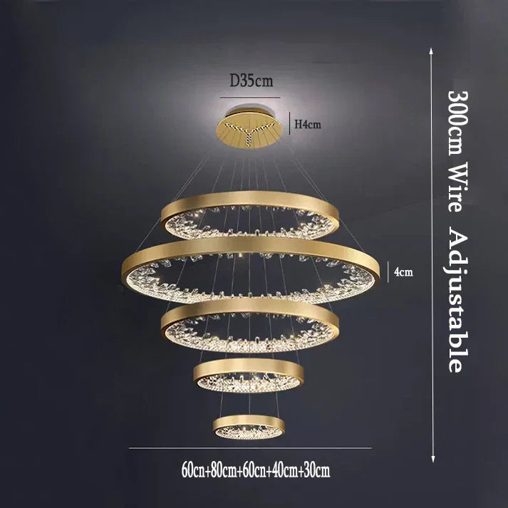 Lámpara colgante circular de cristal LED DecorBites™ - Iluminación moderna de lujo regulable
