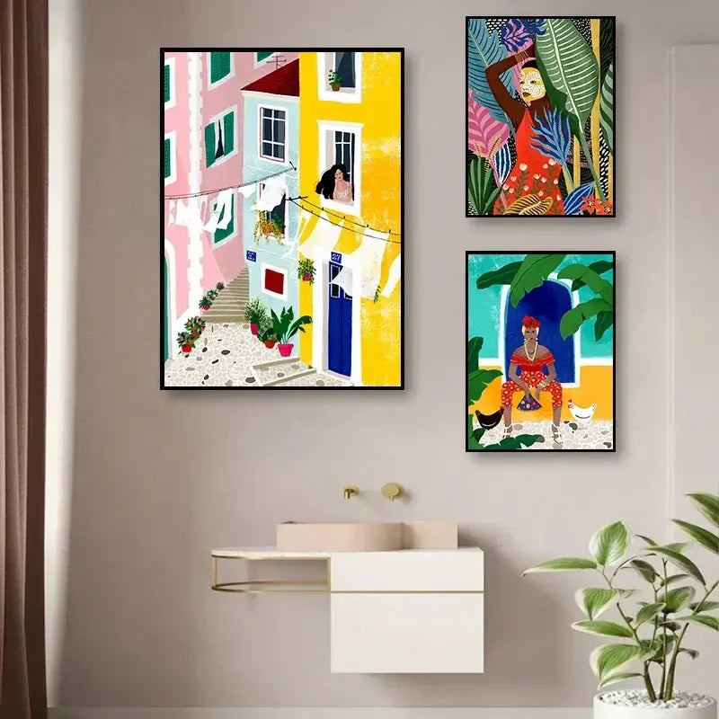 DecorBites™ Abstract Beach Body Canvas Print - Home Decor