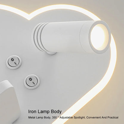 DecorBites™ LED Bed Lamp with Wireless Phone Charging and USB, Multi-Function Wall Light