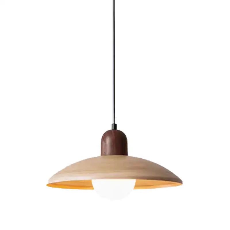 Lámpara colgante de araña de piedra de madera japonesa Decorbites™ , estilo Wabi-Sabi con cavidad amarilla de piedra