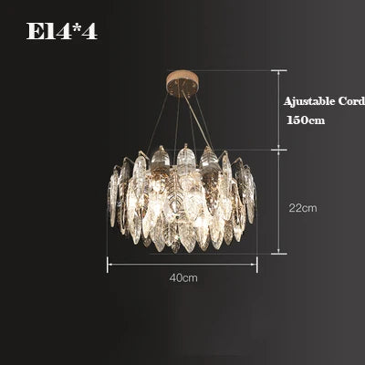 DecorBites™ Gold Silver Crystal LED Dimmable Pendant Light for Living Room