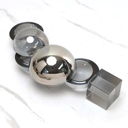 ديكور بايتس™ - زخارف كريستالية هندسية - حلقات منحوتة - ديكور منزلي - تماثيل صغيرة