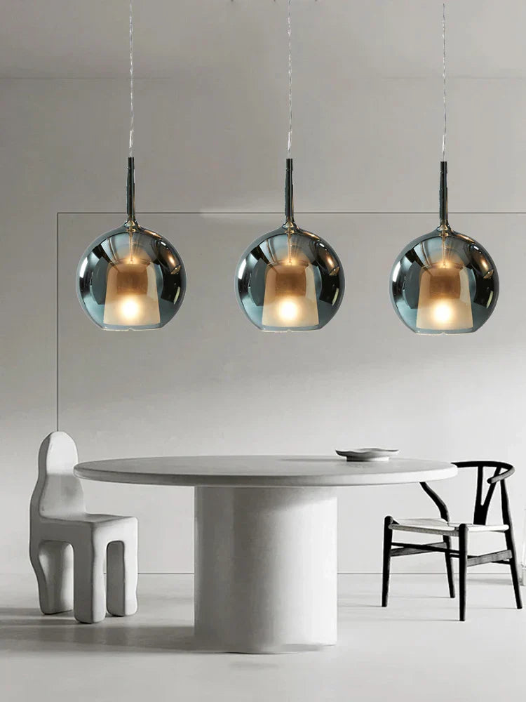 DecorBites™ Glass Ball Pendant Lights: Italian Designer Hanging Lamp for Dining Room, Kitchen Island