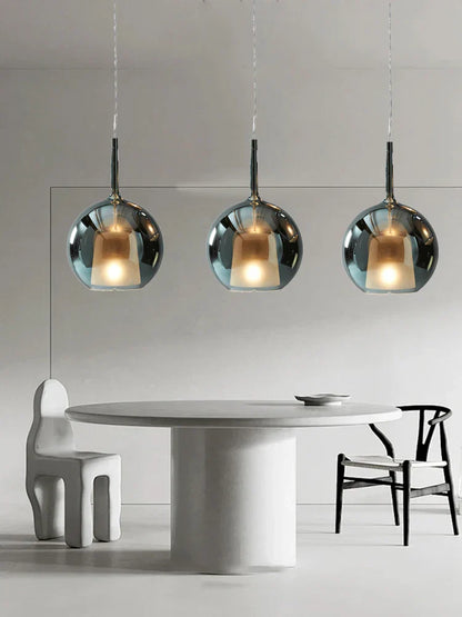 DecorBites™ Glass Ball Pendant Lights: Italian Designer Hanging Lamp for Dining Room, Kitchen Island