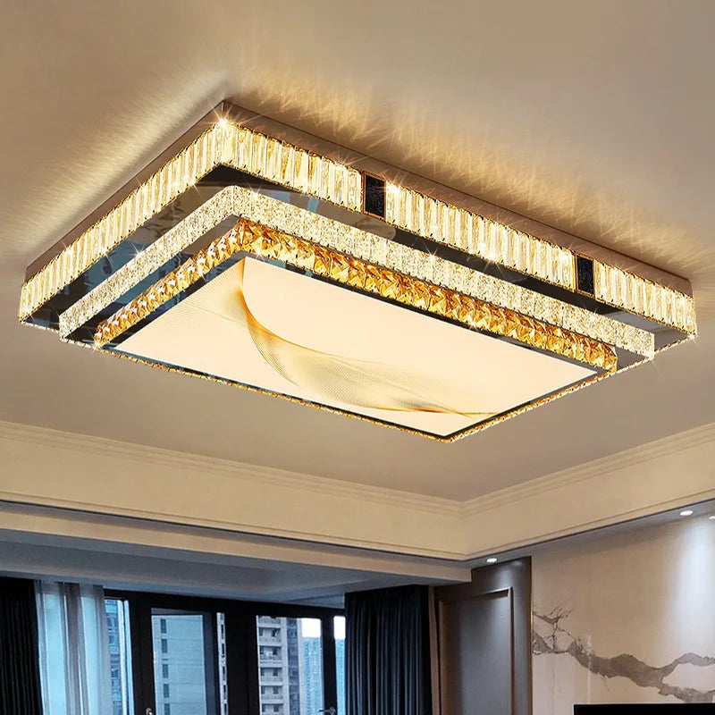 Gold Modern Crystal Ceiling Light