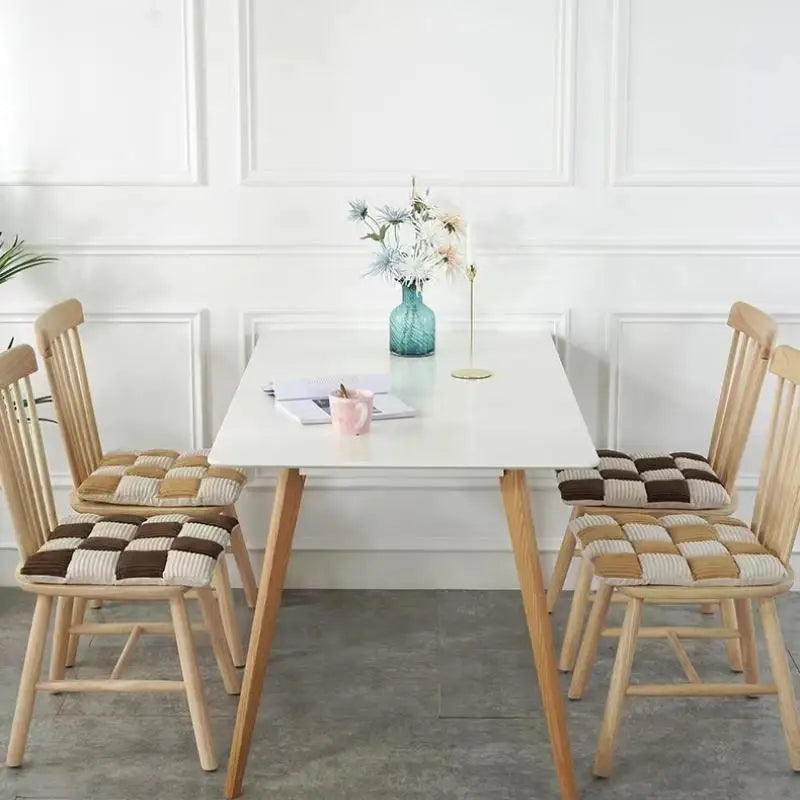 وسادة DecorBites™ من قماش مخملي: كرسي مكتب سميك منقوش، كرسي طعام، وسادة أرضية للأريكة