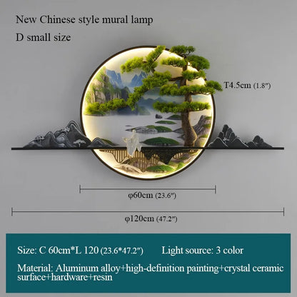 DecorBites™ Chinese Landscape LED Wall Lamp for Home Living Bedroom Study