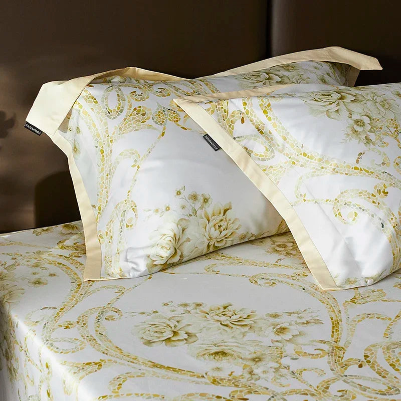 Juego de Ropa de Cama Decorbites™ Luxe 100s de Algodón Egipcio: Sábana, Manta, Cubrecama, Funda de Almohada