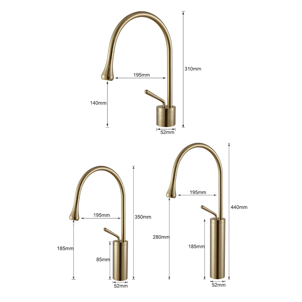 Brushed Gold Bathroom Basin Faucet