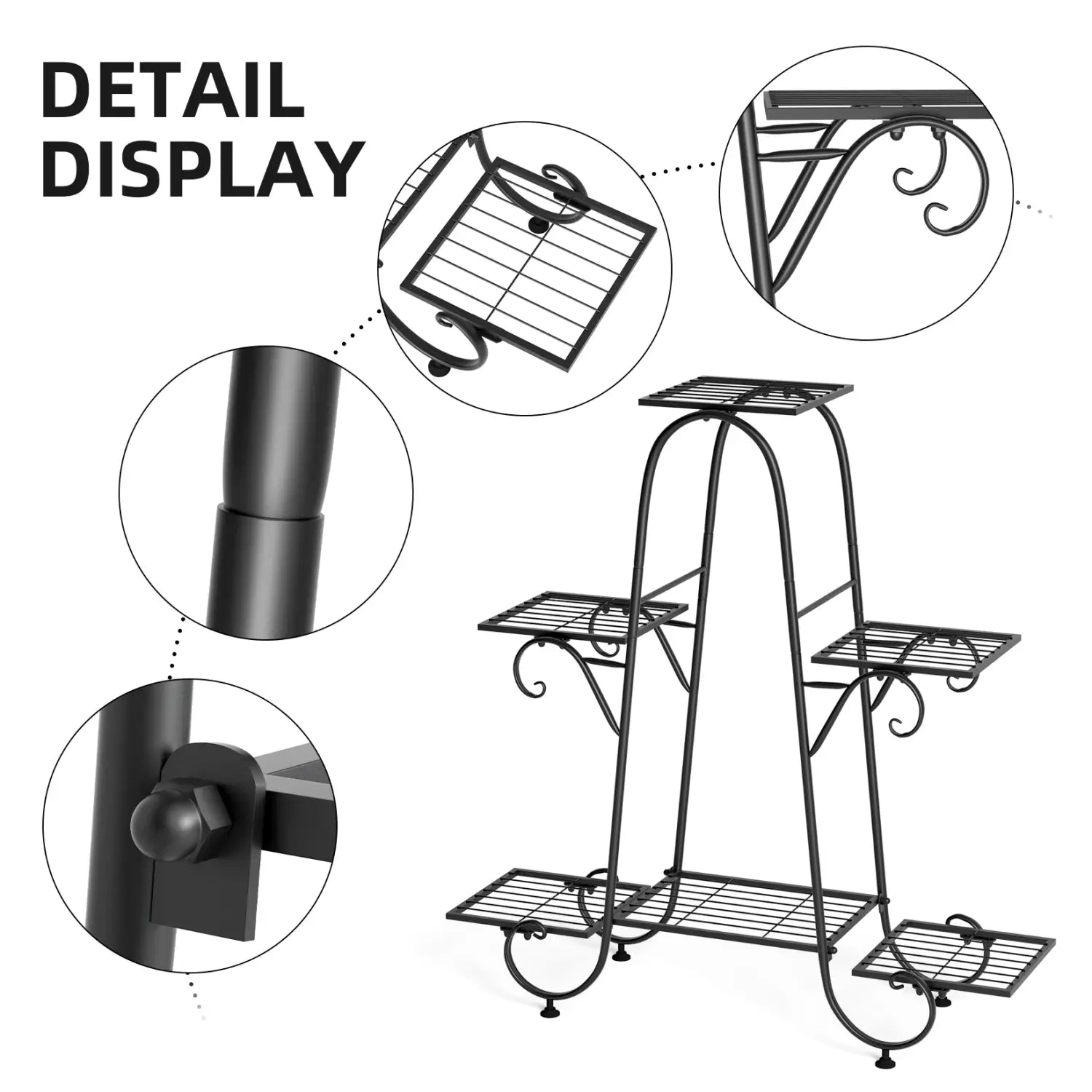 DecorBites™ Metal Plant Stand - 6 Tier Display Rack